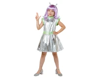 Role play-set for kids Silver Alien (dress, hairband), size 120/130 cm